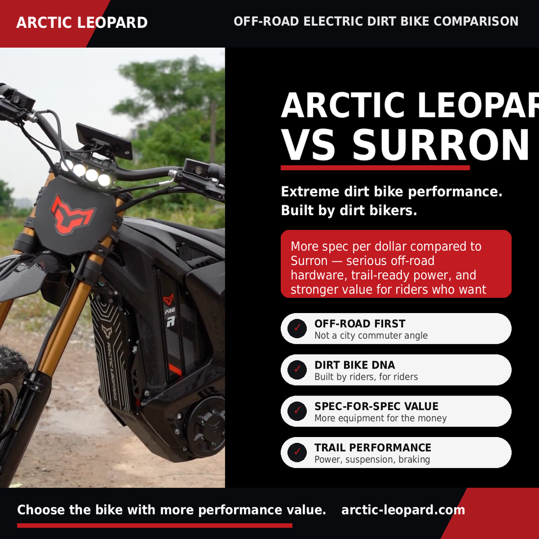 Arctic Leopard vs Surron: Which Electric Dirt Bike Gives You More for the Money?
